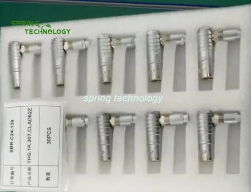 Waterproof Right Angle Connector THG.1K.307.CLAD50Z used for Radiation Monitors.